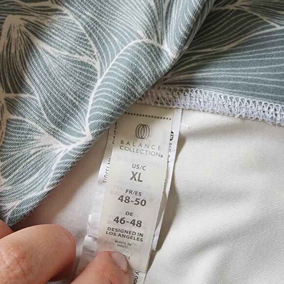 BALANCE COLLECTION Teal Green Floral Athletic Yoga Leggings Athleisure Yoga - Picture 5 of 5